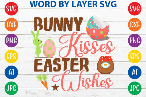 Bunny Kisses Easter Wishes SVG Design SVG Rafiqul20606 