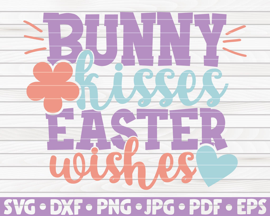 Bunny kisses Easter wishes SVG | Easter quote - So Fontsy