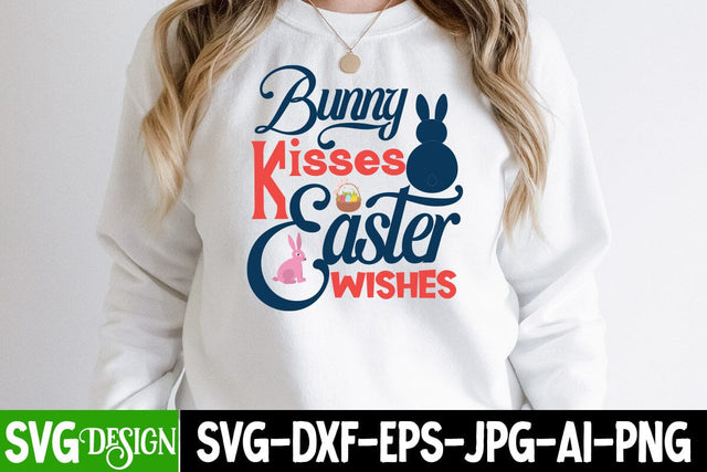 Bunny Kisses Easter WishesSVG Cut File, Bunny Kisses Easter Wishes Sublimation PNG Sublimation BlackCatsMedia 