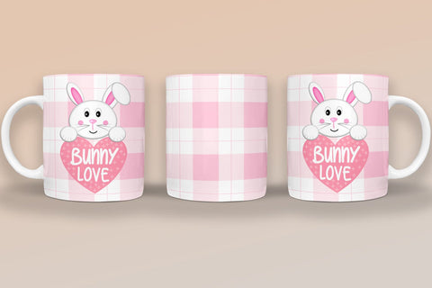Bunny Love Easter Mug Sublimation I Easter Mug Wrap PNG Sublimation Happy Printables Club 