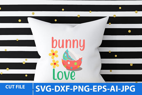 Bunny Love SVG Cut File, Bunny Love SVG Design, Easter Day Svg SVG BlackCatsMedia 