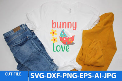Bunny Love SVG Cut File, Bunny Love SVG Design, Easter Day Svg SVG BlackCatsMedia 