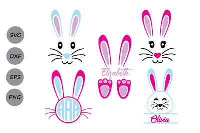 Bunny Monogram| Easter SVG Cut Files SVG CosmosFineArt 