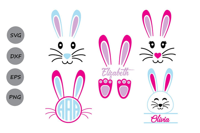 Bunny Monogram| Easter SVG Cut Files SVG CosmosFineArt 
