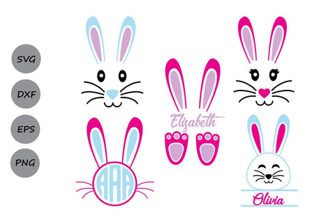 Bunny Monogram| Easter SVG Cut Files SVG CosmosFineArt 