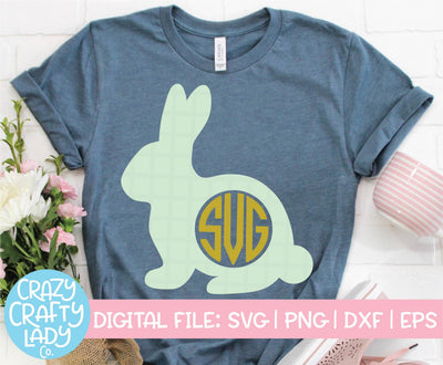 Bunny Monogram Frame | Easter SVG Cut File SVG Crazy Crafty Lady Co. 