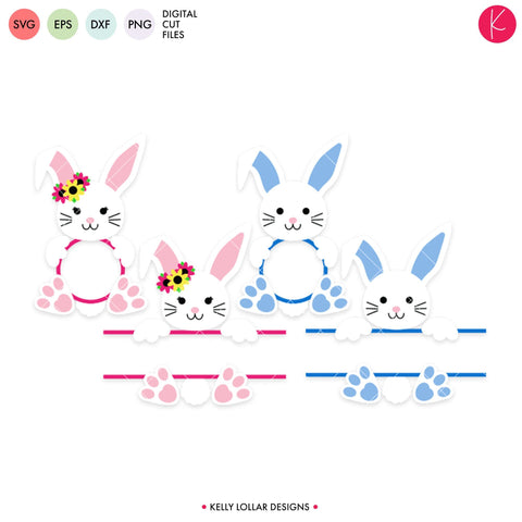 Bunny Monogram Frame Pack SVG Kelly Lollar Designs 