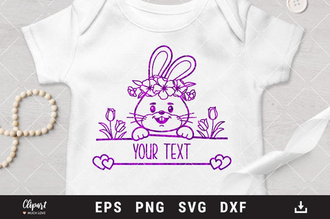 Bunny monogram SVG, Bunny face SVG, Baby split monogram SVG, DXF, PNG SVG ClipartMuchLove 