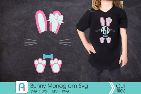 Bunny Monogram Svg, Bunny Svg, Easter Bunny Svg, Bunny Dxf SVG Pinoyart Kreatib 