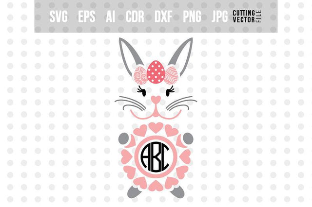 Bunny Monogram SVG - Easter Vector SVG VectorSVGdesign 