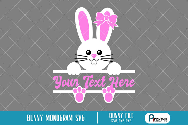 Bunny Monogram Svg SVG Pinoyart Kreatib 