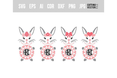 Bunny Monograms - SVG SVG VectorSVGdesign 