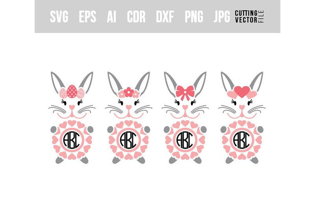 Bunny Monograms - SVG SVG VectorSVGdesign 