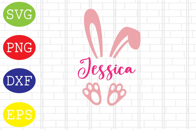 Bunny Name Frame Svg, Easter Bunny Svg, Happy Easter Svg, Png, Eps, Dxf Files SVG DigitalSvgFiles 