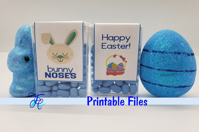 Bunny Noses Blue - Tic Tac Labels 3D Paper Family Creations 
