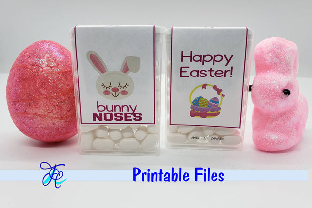 Bunny Noses Pink - Tic Tac Labels 3D Paper Family Creations 