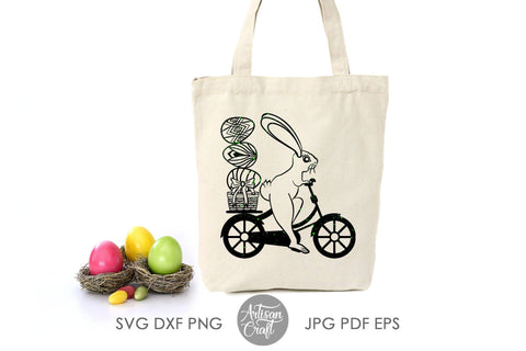 Bunny on bike SVG, Easter bunny SVG SVG Artisan Craft SVG 
