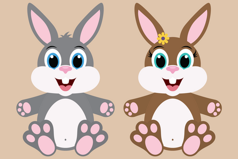 Bunny Rabbit Bundle With Easter Eggs | Easter SVG SVG Captain Creative 