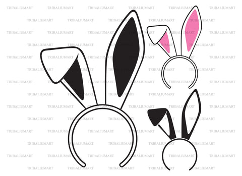 Bunny (Rabbit) ears headband SVG TribaliumArtSF 