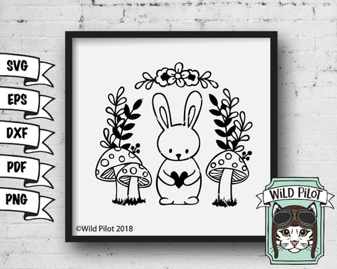 Bunny Rabbit Mushroom SVG Cut File SVG Wild Pilot 