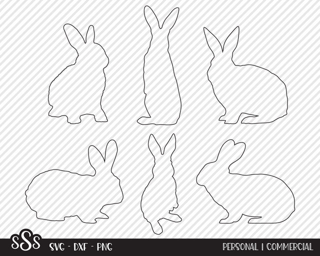 Bunny Rabbit Outline Bundle | Outdoor SVG SVG Texas Southern Cuts 