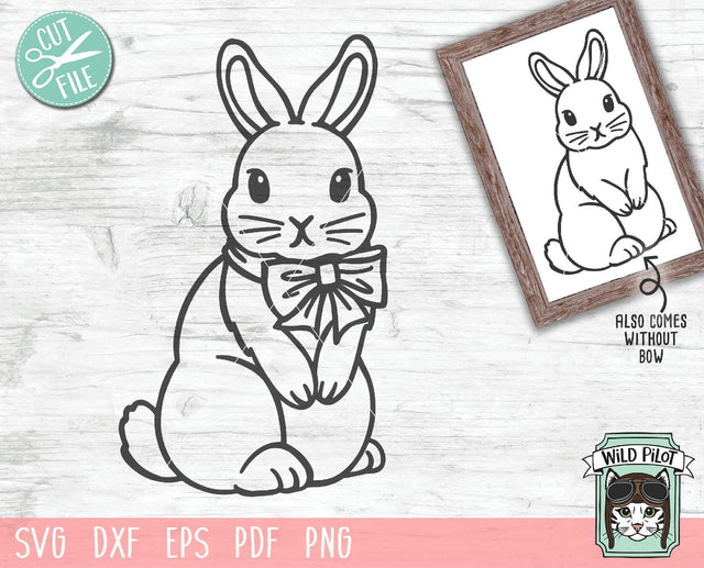 Bunny Rabbit With Bow SVG Cut File SVG Wild Pilot 