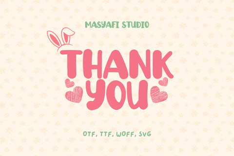 Bunny Rainy - Funny Display Font Font Masyafi Studio 