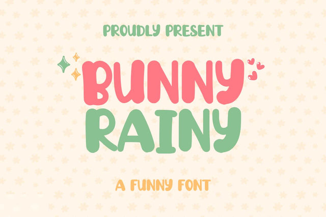 Bunny Rainy - Funny Display Font Font Masyafi Studio 