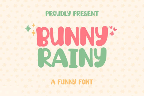 Bunny Rainy - Funny Display Font Font Masyafi Studio 