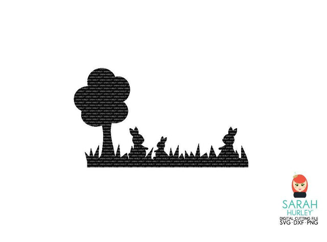 Bunny Scene Silhouette SVG Sarah Hurley 