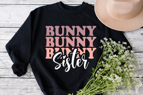 Bunny sister svg, Easter sister Shirt Svg, Bunny Girl Svg, Happy Easter Svg, Bunny Svg, Easter Svg, Easter Bunny Svg, Retro Easter Svg, png dxf SVG Fauz 