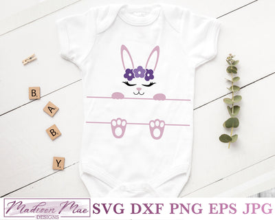 Bunny Split Frame SVG, Easter Cut File SVG Madison Mae Designs 