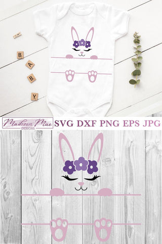 Bunny Split Frame SVG, Easter Cut File SVG Madison Mae Designs 