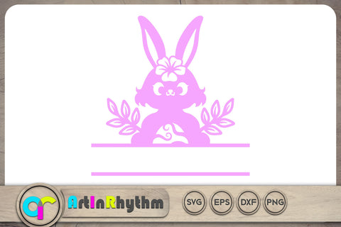 Bunny split monogram SVG Artinrhythm shop 