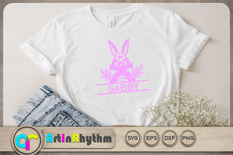 Bunny split monogram SVG Artinrhythm shop 
