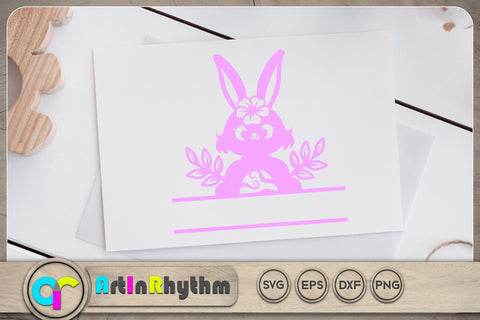Bunny split monogram SVG Artinrhythm shop 