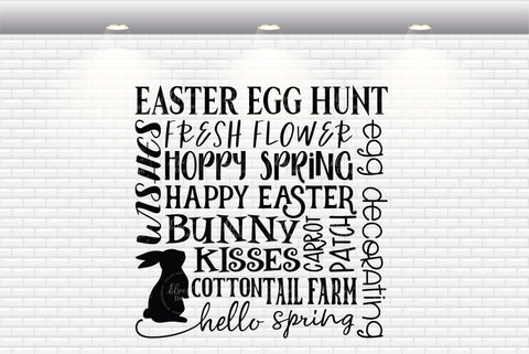Bunny Spring Sign - SVG, PNG, DXF, EPS SVG Elsie Loves Design 