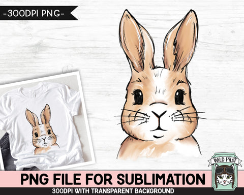 Bunny SUBLIMATION design PNG, Easter Bunny Face png file, Bunny Rabbit sublimation, Kids Easter Shirt Basket Bunny, Spring, Easter png file Sublimation Wild Pilot 