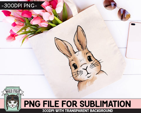 Bunny SUBLIMATION design PNG, Easter Bunny Face png file, Bunny Rabbit sublimation, Kids Easter Shirt Basket Bunny, Spring, Easter png file Sublimation Wild Pilot 