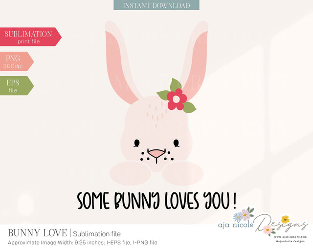 Bunny Sublimation File Sublimation Aja Nicole Designs 