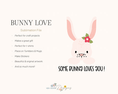 Bunny Sublimation File Sublimation Aja Nicole Designs 