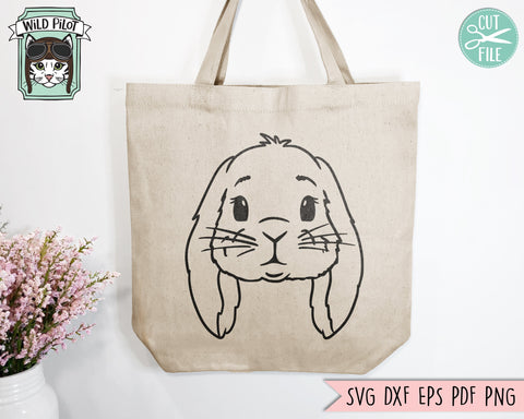 Bunny SVG, Easter Bunny SVG, Happy Easter svg, Lop Rabbit SVG Cut file, Floppy Ear Bunny svg, Animal Face svg, Spring png, Easter Shirt SVG Wild Pilot 