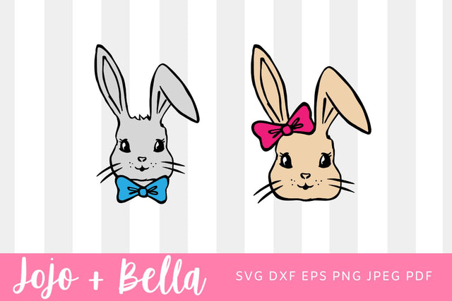 Bunny svg, Easter bunny svg, Rabbit easter svg, Boy bunny and Girl Bunny Svg, eps, png, dxf pdf, Svg for Cricut, silhouette, sublimation SVG Jojo&Bella 