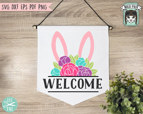 Bunny SVG, Easter Monogram Frame SVG Cut File, Easter Bunny PNG, Easter Basket Monogram svg, Floral Bunny svg, Flower Easter Bunny Face svg SVG Wild Pilot 