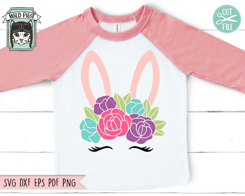 Bunny SVG, Easter Monogram Frame SVG Cut File, Easter Bunny PNG, Easter Basket Monogram svg, Floral Bunny svg, Flower Easter Bunny Face svg SVG Wild Pilot 