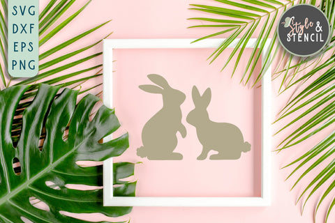 Bunny SVG | Easter | Rabbit Silhouette SVG Style and Stencil 
