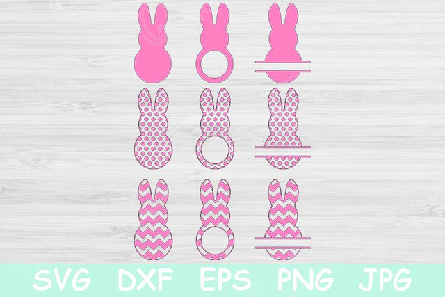 Bunny Svg Split Chevron and Polka Dots. Easter Svg Files for Cricut and Silhouette. Easter Bunny Svg Monogram Cut Files Kid Digital Designs. SVG TiffsCraftyCreations 