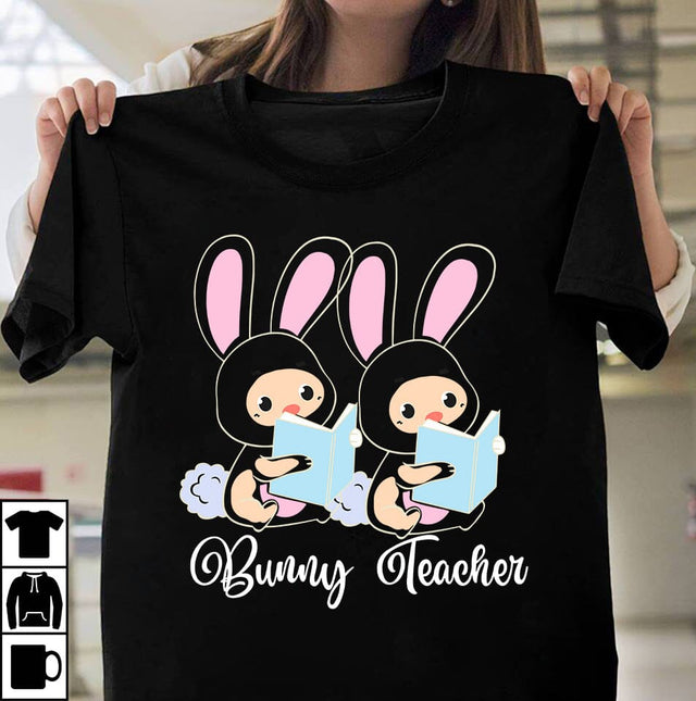 Bunny Teacher Sublimation Design, Bunny Teacher SVG Cut File, Bunny Teacher T-Shirt Design , Bunny Teacher SVG Cut File SVG BlackCatsMedia 