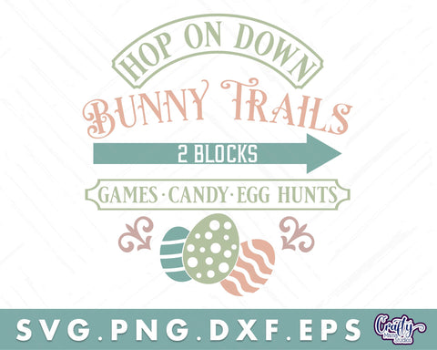 Bunny Trails | Round Easter Svg | Easter Door Hanger Svg SVG Crafty Mama Studios 