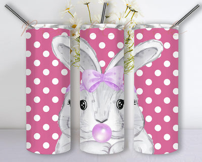 Bunny Tumbler Design, Easter Bunny 20oz Skinny Tumbler, Easter Day Tumbler Png, Rabbit Tumbler With Lid And Straw, Digital Download Sublimation PixelChick 